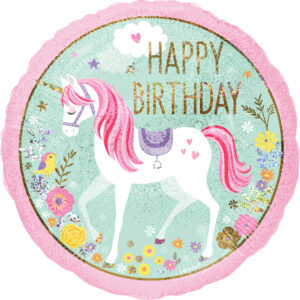 MAGICAL UNICORN HAPPY BIRTHDAY, FOLIE BALLON 45CM.