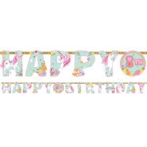 MAGICAL UNICORN HAPPYBIRTHDAY BANNER (INDSÆT DIN ALDER) 3,2M