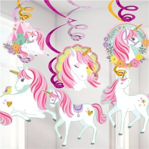 MAGICAL UNICORN Hængende Dekoration (SWIRL) 12 stk
